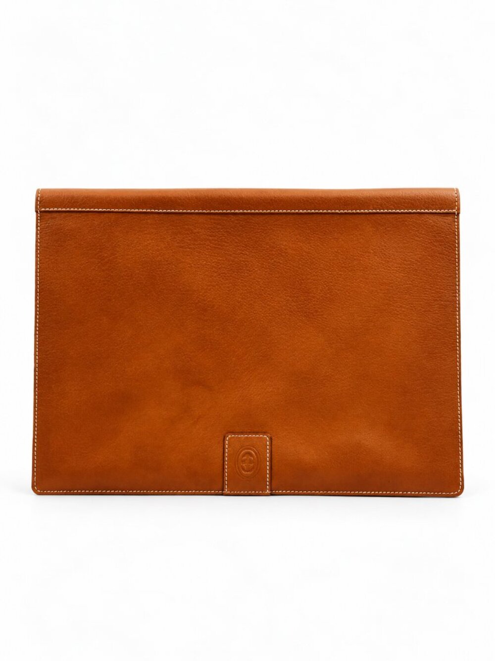 Gucci Vintage Brown Leather Document Portfolio Case Envelope Clutch